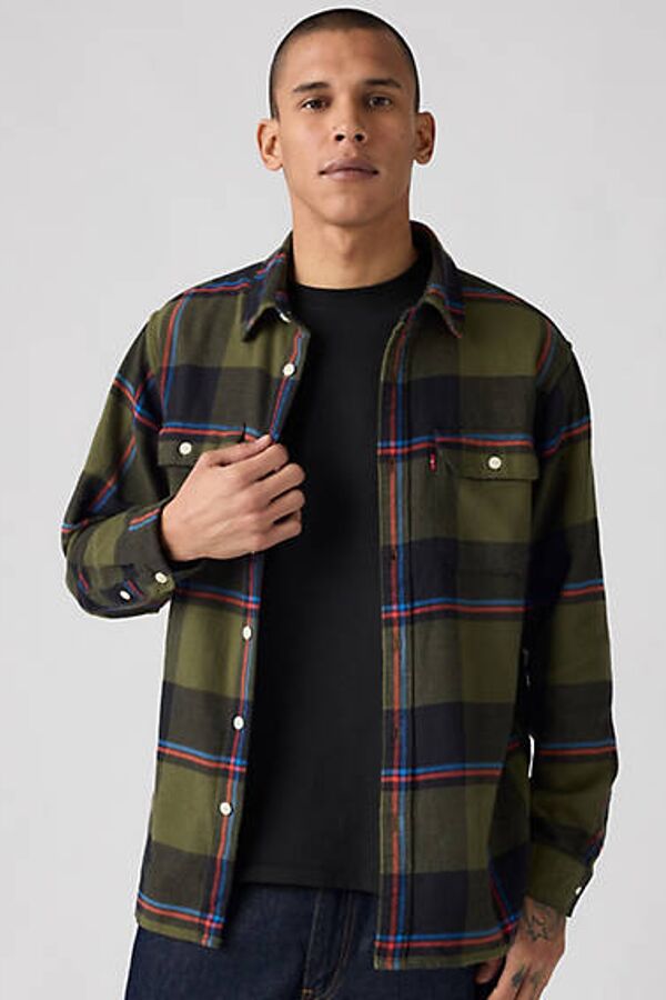 Levi's Surchemise Jackson Worker - Homme - Multicolore / Huck Plaid Olive Night Flannel - M