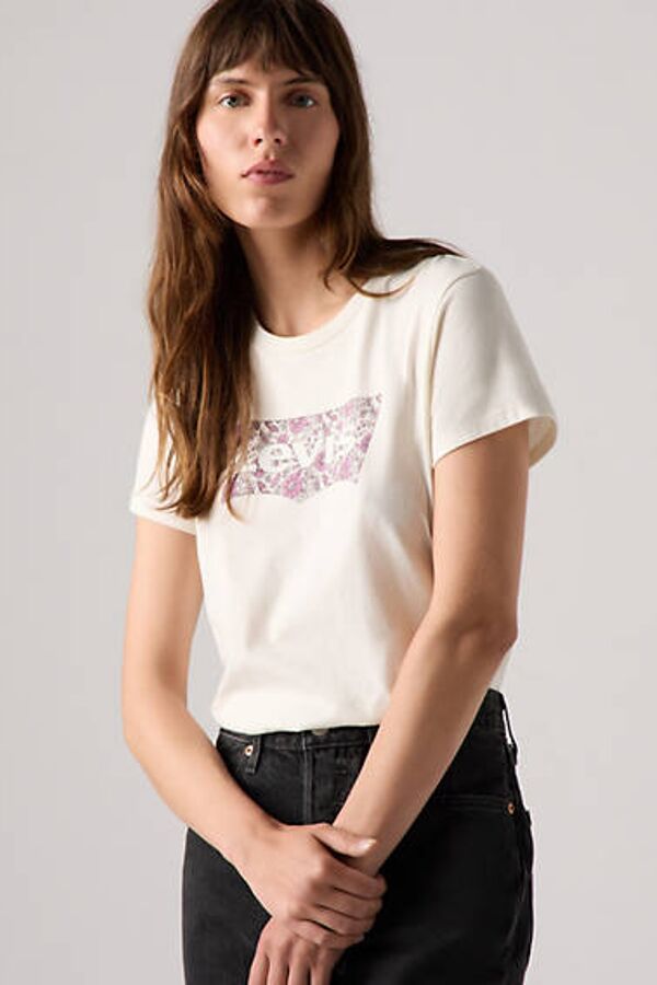 Levi's T Shirt Perfect - Femme - Blanc / Ananda Floral Bw Fill Egret - M
