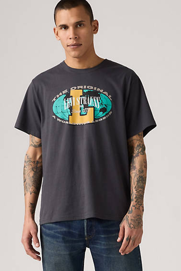Levi' T Shirt Graphique Relaxed Homme / Archival World Legend Phantom