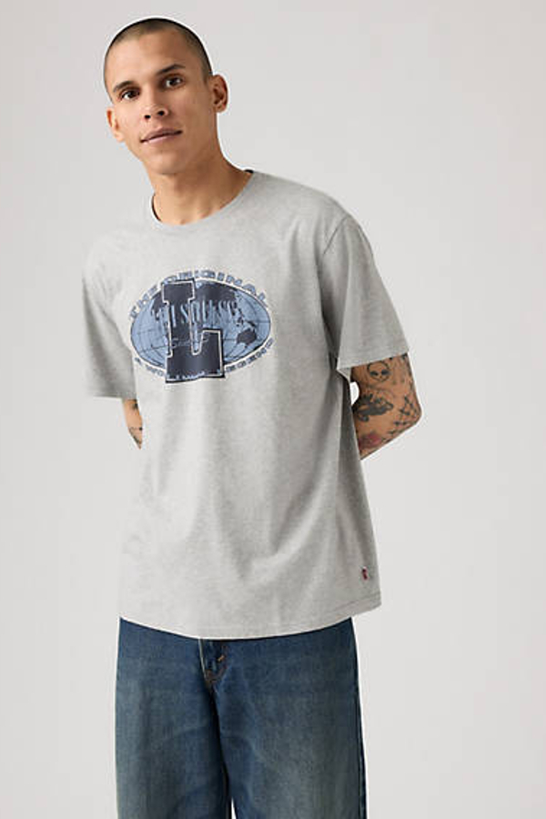 Levi' T Shirt Graphique Relaxed Homme / Archival World Legend Mid Tone Heather