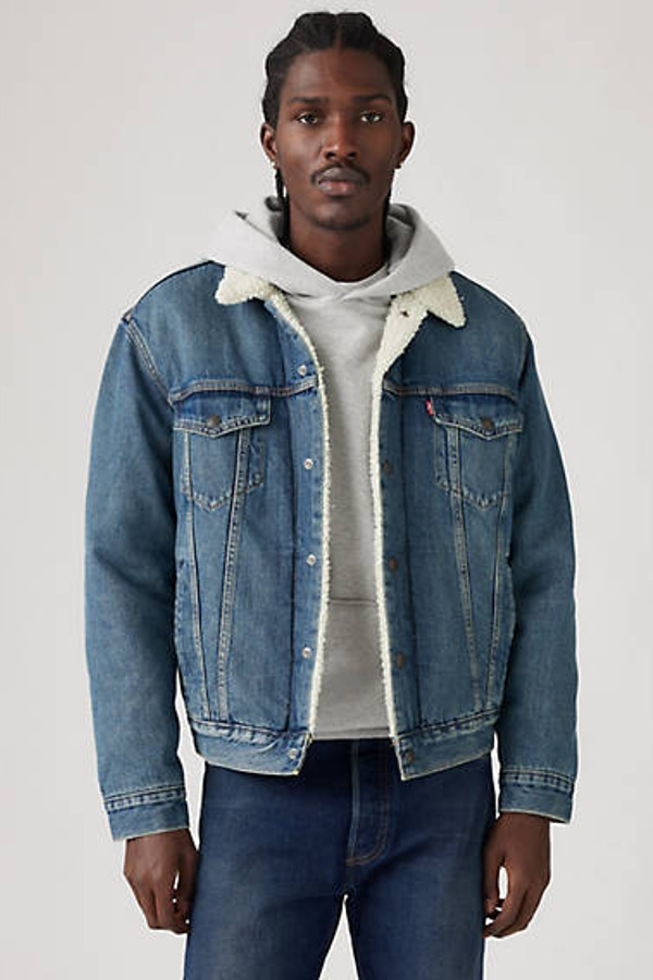 Levi's Veste Sherpa Trucker Type III - Homme - Bleu / Fable - L