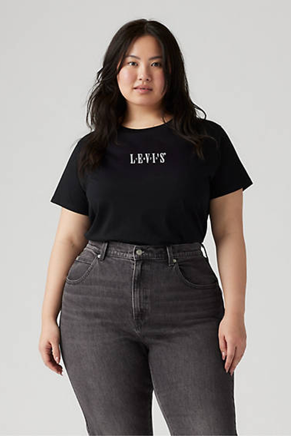 Levi' T Shirt Perfect Logo grandes Tailles Femme / Pl Serif Emb Caviar 2X