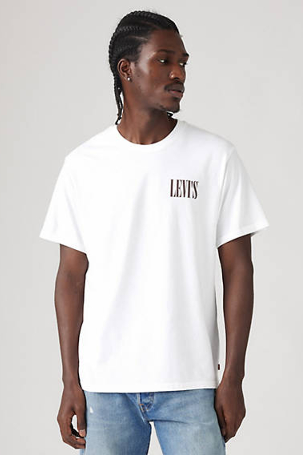 Levi' Relaxed Fit Short Sleeve Graphic Tee Homme / Serif Logo Bright