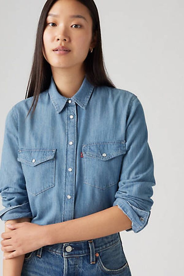 Levi's Chemise Western Iconic Lin+ Denim - Femme - Bleu / Play Break - XS