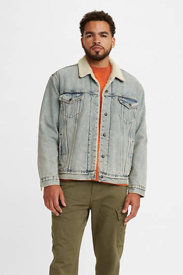 Levi's Veste Veste Trucker Sherpa Type III - Homme - Bleu / Stonebridge Sherpa Trucker - XL