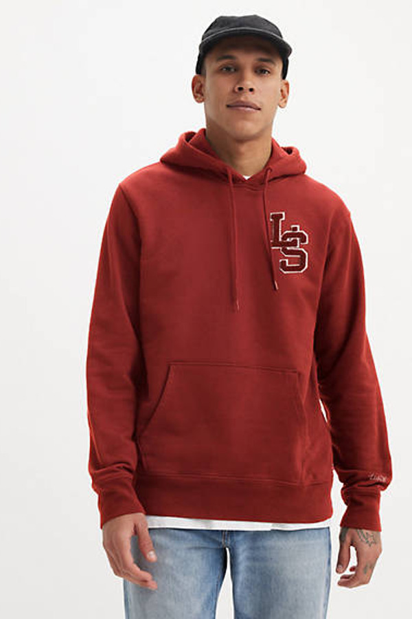 Levi's Sweat À Capuche Graphique Standard - Homme - Rouge / Ls Letterman Fired Brick - XS