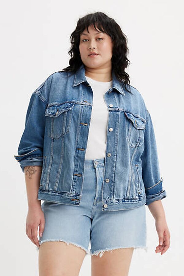 Levi's Veste Trucker '90 (grandes Tailles) - Femme - Bleu / Turning Heads Plus - 3X