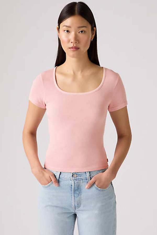 Levi' T Shirt Encolure Carrée Essential Femme / Garment Dye Fa180896 Peachskin