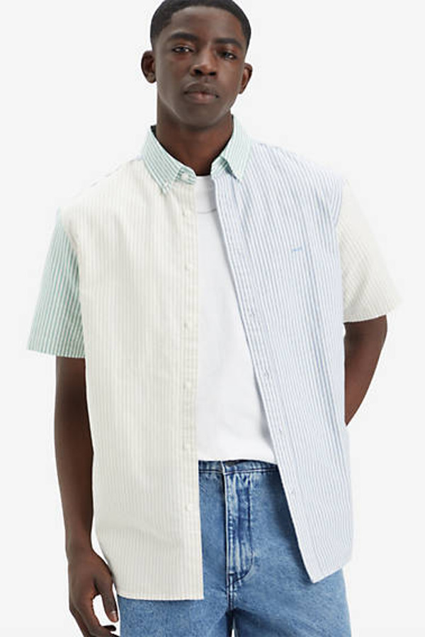 Levi's Chemise Manches Courtes Authentic - Homme - Multicolore / Waylon Stripe Safari - L