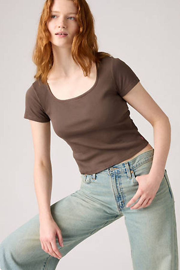 Levi' T Shirt Encolure Carrée Essential Femme / Fa180896 Garment Dye Bracken