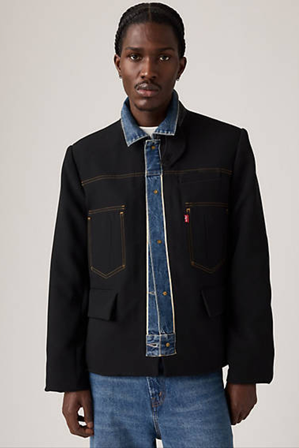 Blouson Réversible En Sergé Matelassé Levi' X Sacai Homme / Rinse
