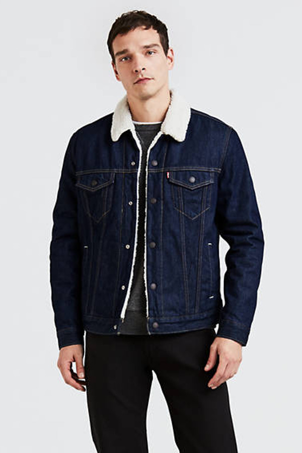 Levi's Veste Sherpa Trucker - Homme - Bleu / Rockridge - L