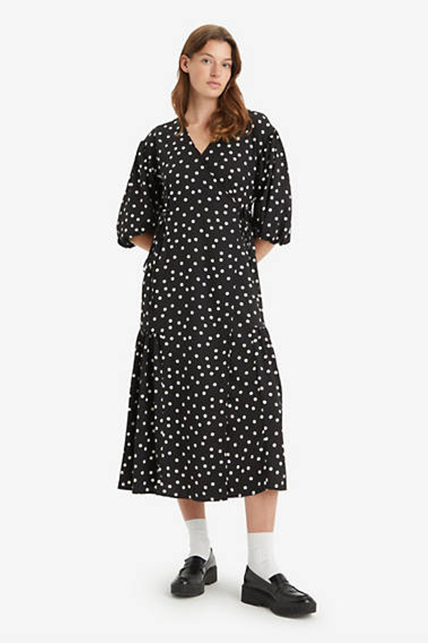 Levi's Robe Portefeuille Brielle - Femme - Noir / Tasha Dot Caviar - XS