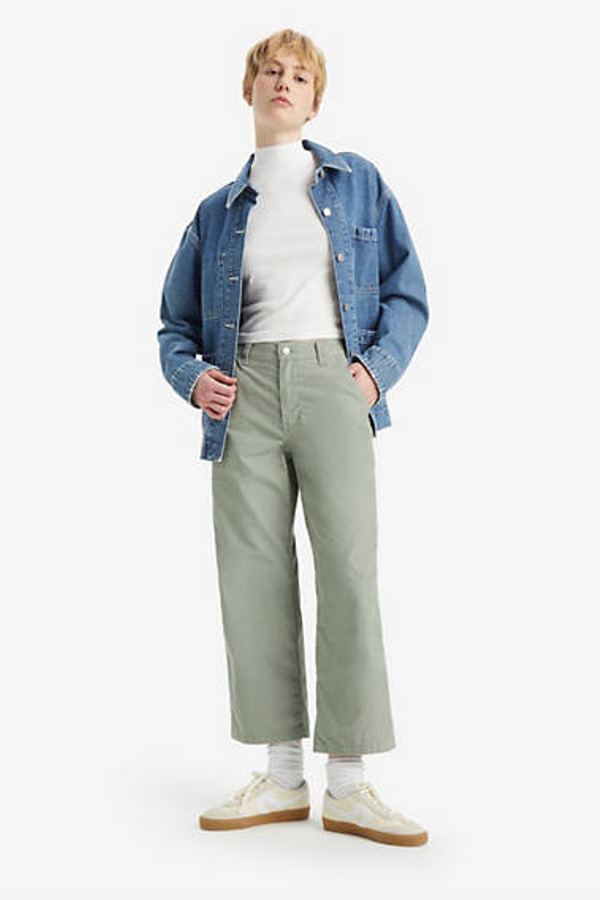 Levi's Pantalon Velours Baggy Carpenter Léger - Femme - Vert / Lily Pad - 29X31