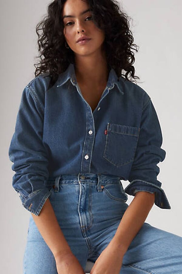 Levi's Harlie Boyfriend Shirt - Femme - Bleu / Play Around - L