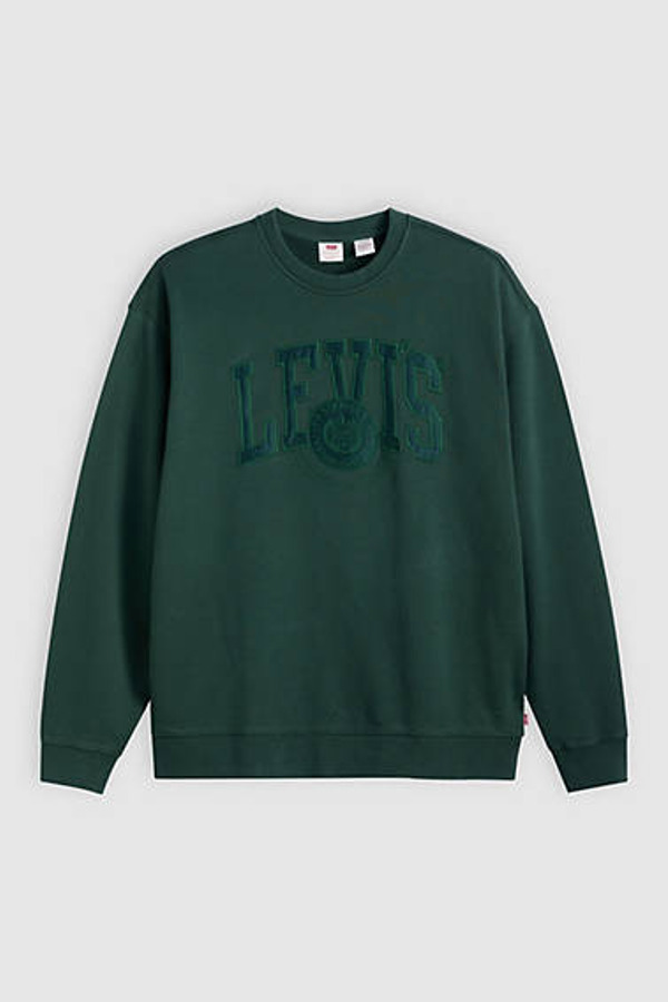 Levi's Sweat Shirt Col Rond Graphique Relaxed - Homme - Vert / Applique Sycamore - M