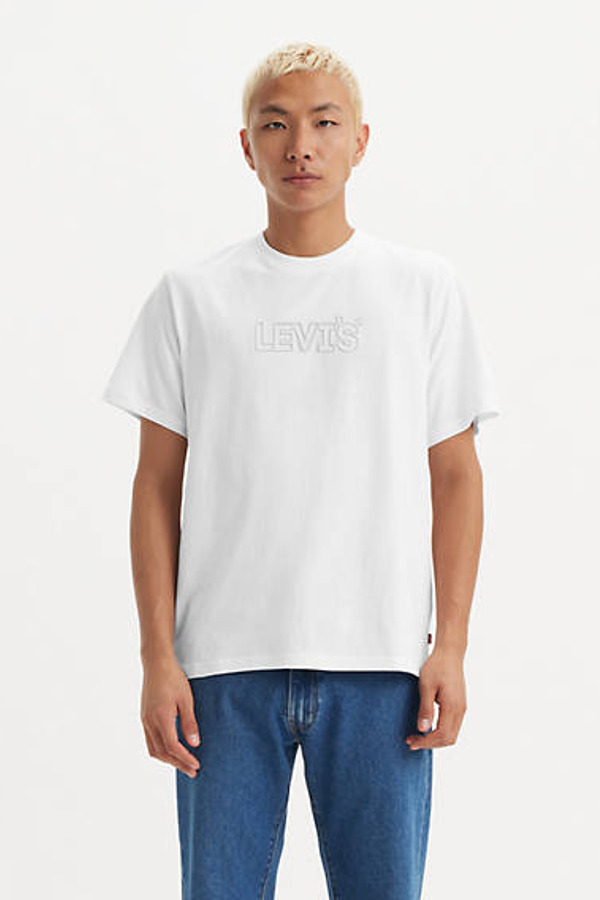 Levi's T Shirt Graphique Relaxed - Homme - Blanc / Corded Headline White+ - XS