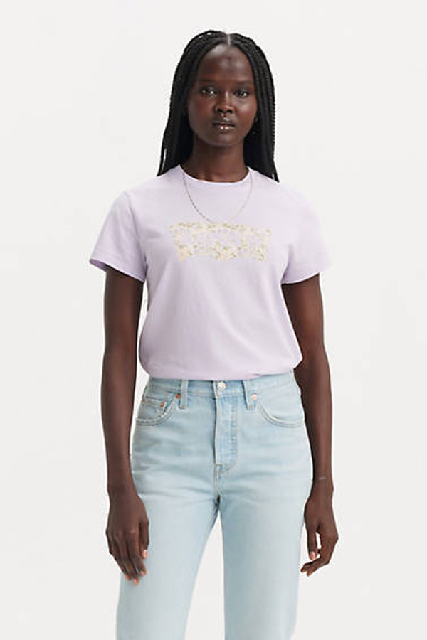 Levi's T Shirt Perfect - Femme - Violet / Janeesah Floral Bw Fill Lavender Blue - S