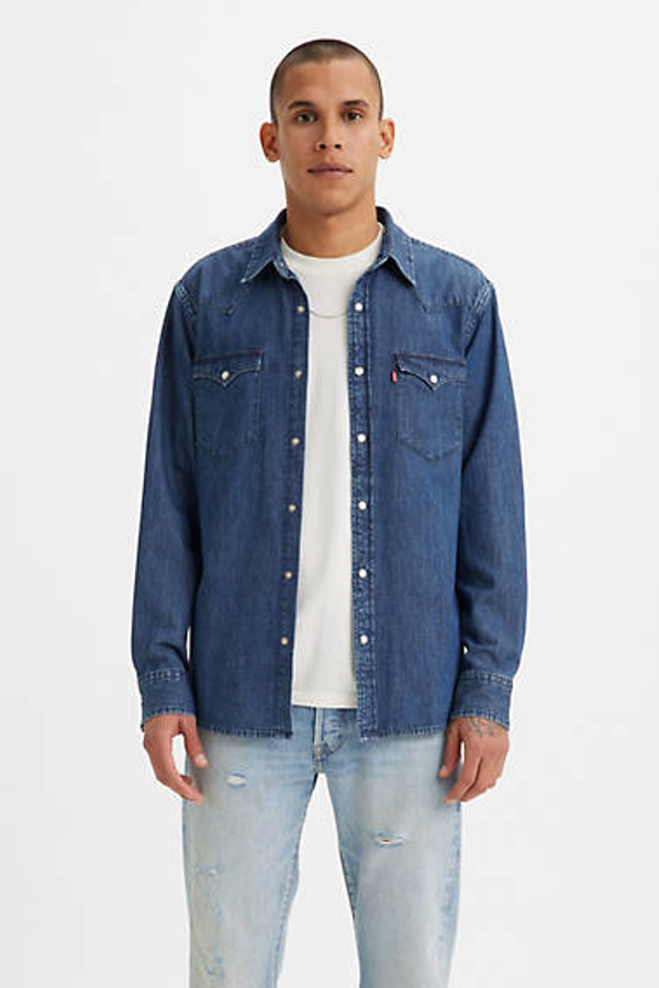 Levi' Chemise Western Coupe Standard Classique Homme / Stonewash