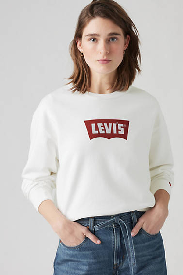 Levi' Sweat Shirt Graphique Col Rond Heritage Iconic Femme / Crew Vintage Bw WCo +