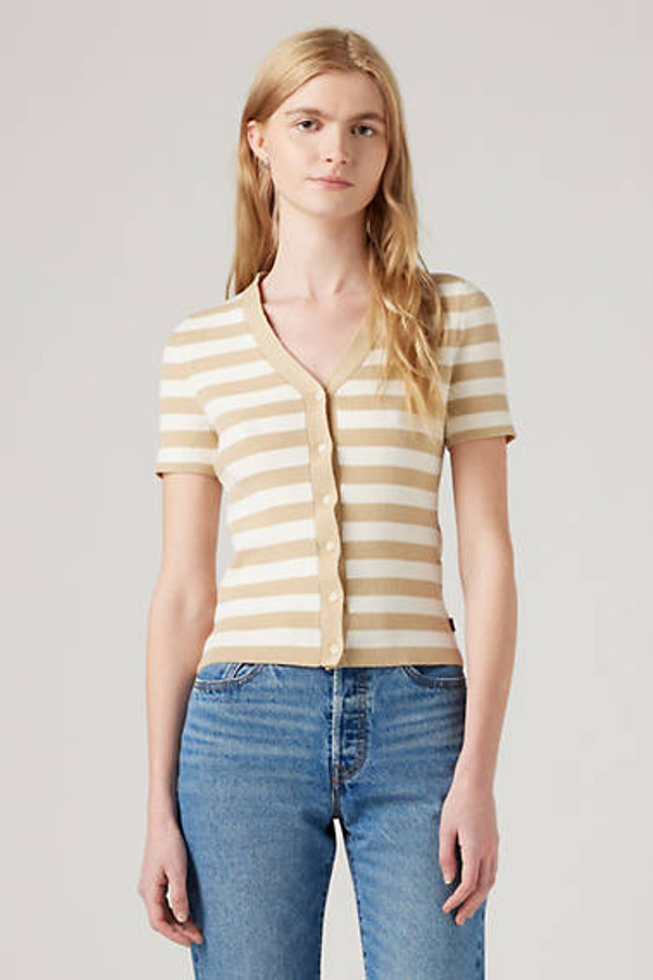 Levi's Pull Over Boutonné Shell - Femme - Neutral / Righty Stripe Safari - L