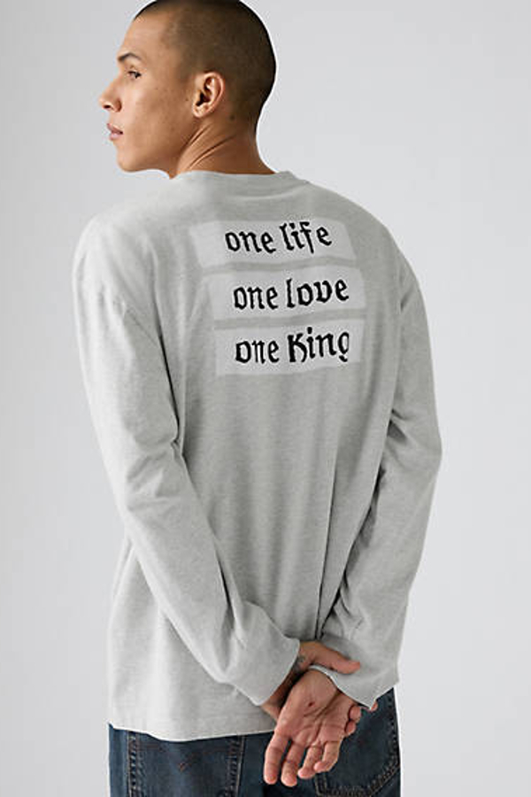 Levi' T Shirt Manche Longue Nas Homme / Nas Logo Tee Heather Bc03