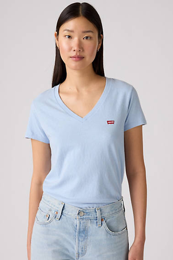Levi' T Shirt Col V Perfect Femme / Chambray Slub