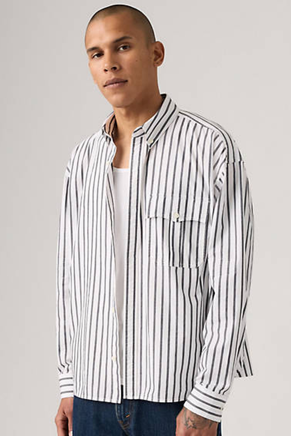 Levi' Chemise Crop Zandt Homme Neutral / Riku Stripe Phantom