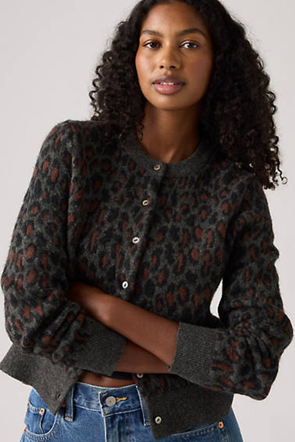 Levi' Cardigan En Laine Tara Femme / Dilara Leopard Charcoal