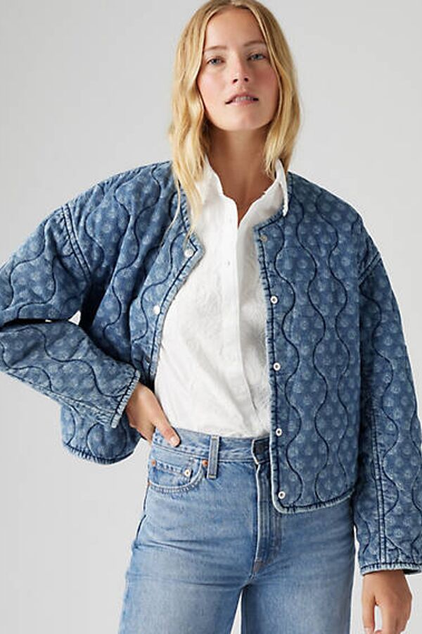 Levi's Veste Matelassée Rumer - Femme - Bleu / Faye Geo Denim - 2XS