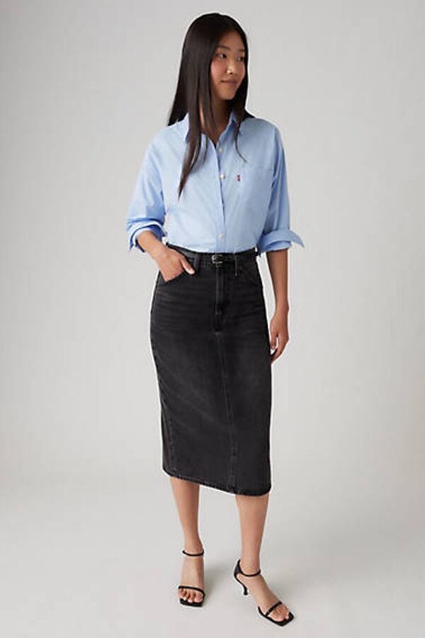 Levi's Jupe Fendue Taille Haute - Femme - Noir / Wandering Spirit Clean - 26