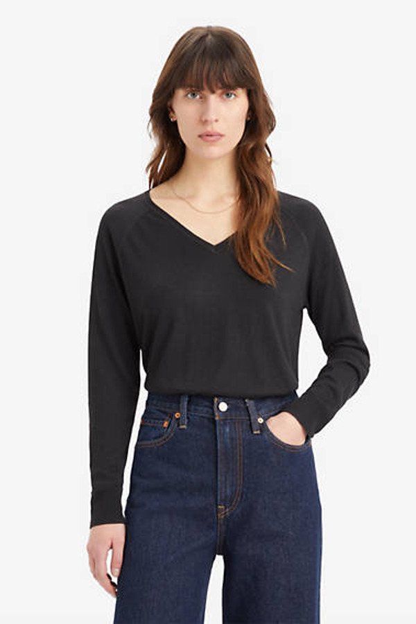 Levi's Pull Over Col V Petal - Femme - Noir / Caviar - M