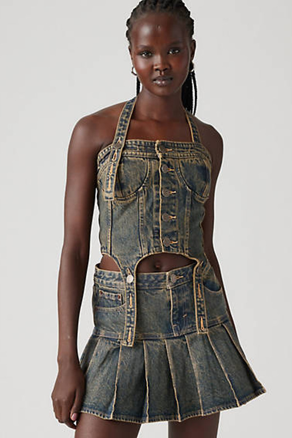 Corset Denim Levi's X Adsb Andersson Bell - Femme - Bleu / Med Indigo - Worn In - M