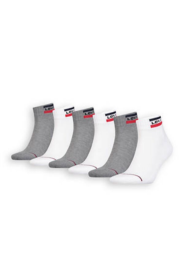 Chaussettes Mi Hautes Logo Sportswear Levi's Lot De 6 - Homme - Multicolore / White/Grey - 35