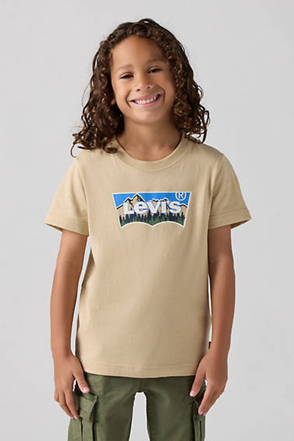 Levi's T Shirt Forested Mountains Batwing Enfant - Homme - Beige / Safari - 2A