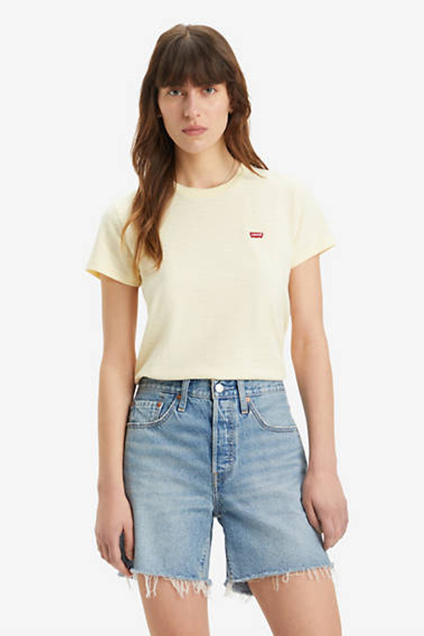 Levi's T Shirt Perfect - Femme - Jaune / Tessa Stripe Anise Flower - S