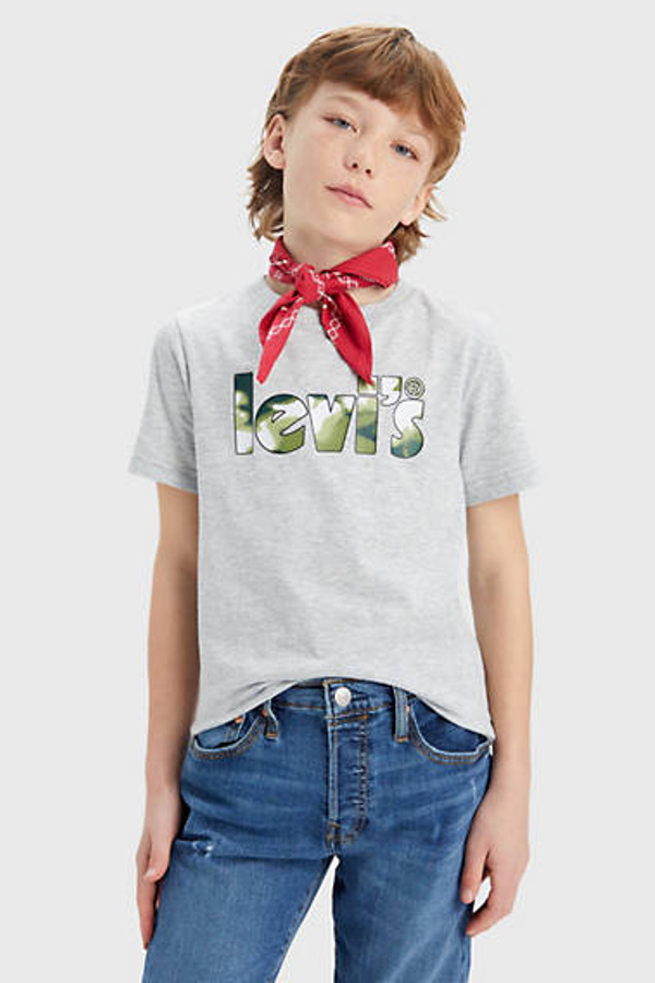 Levi's T Shirt Camouflage Logo Poster - Homme - Gris / Light Grayheather - 12A