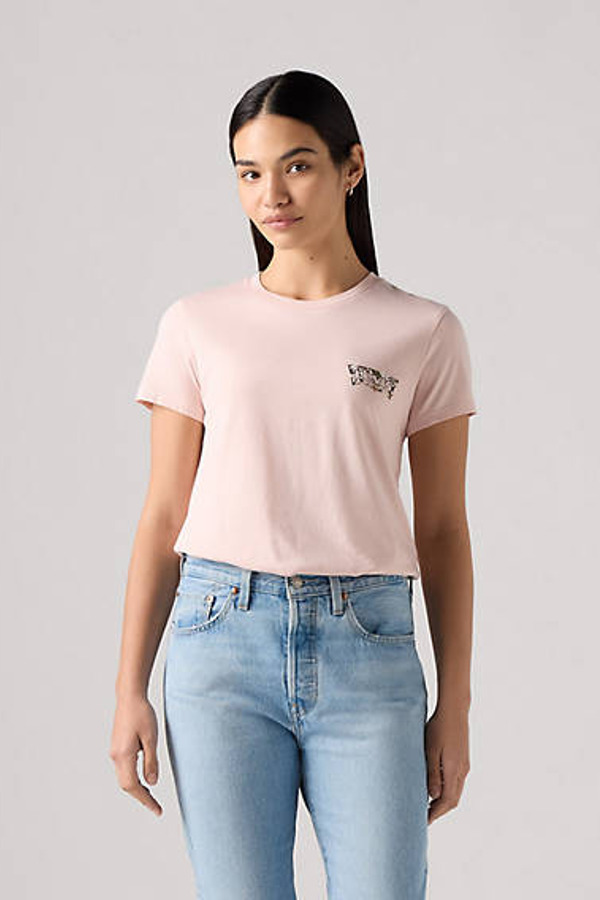 Levi's T Shirt Perfect - Femme - Rose / Lotus Body Side Chest Logo - XS