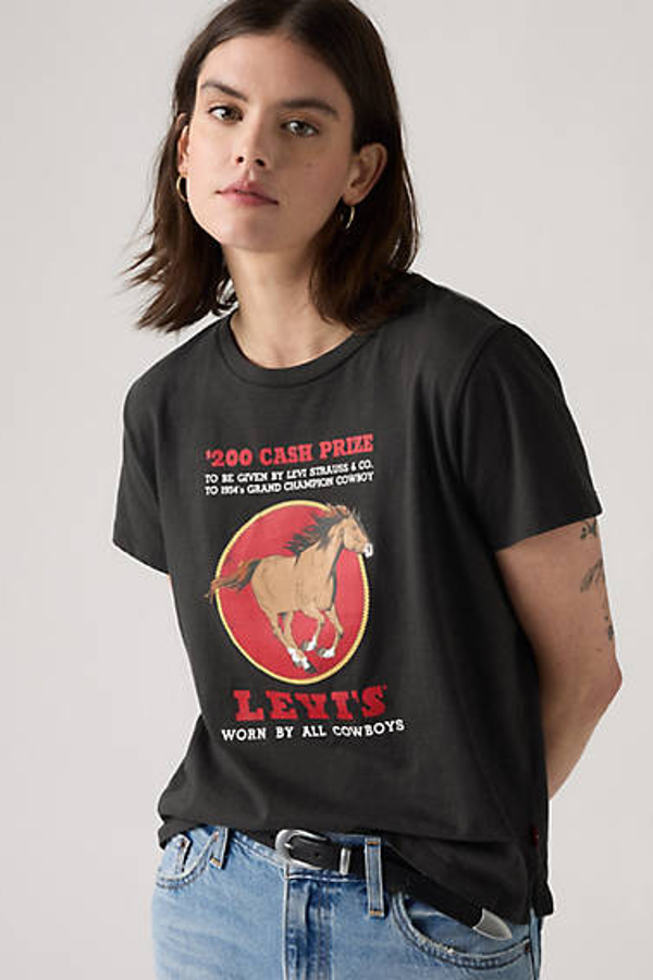 Levi' T Shirt Graphique Boxy Femme / Western Archival Cash Prize N Pirate