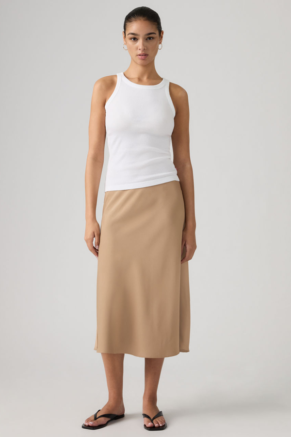 Levi' Jupe Mi Longue Fendue Ariel Femme Neutral / Amphora