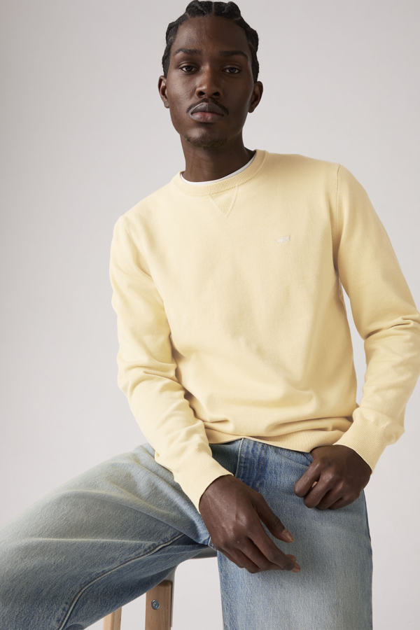 Levi' Lightweight Housemark Sweater Homme Jaune / Rutabaga Pique