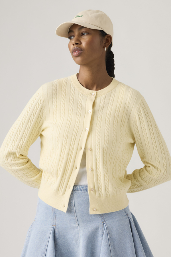 Levi' Supersoft Crewneck Cardigan Femme Jaune / Rutabaga
