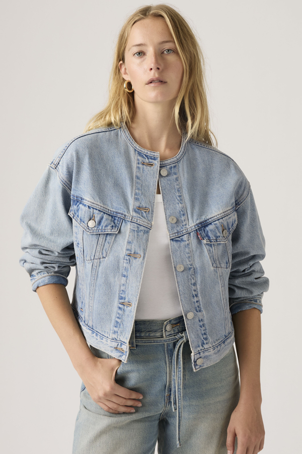 Levi' Collarless Shrunken ' Trucker Jacket Femme / Rural View