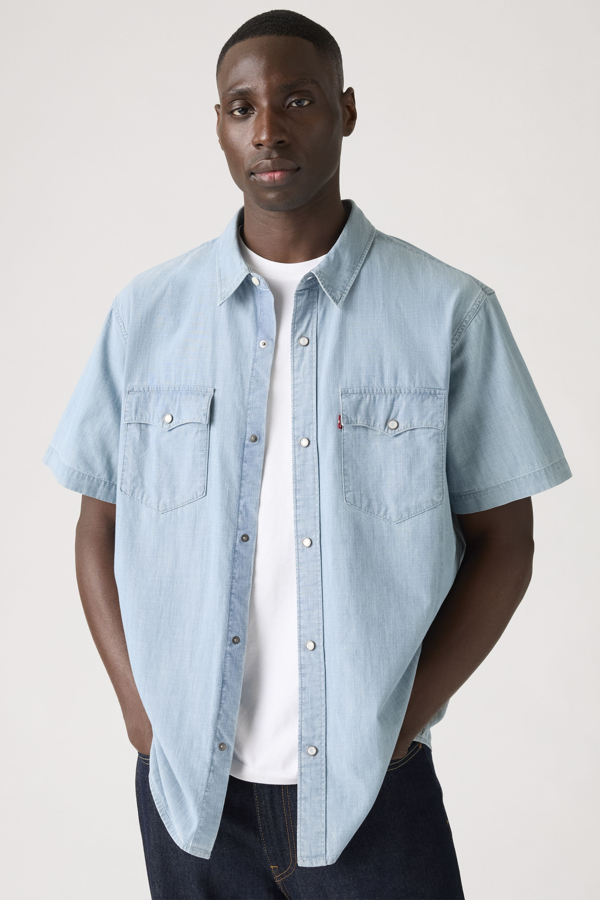 Levi' Chemise Western À Manches Courtes Relaxed Homme / New Hyde Chambray