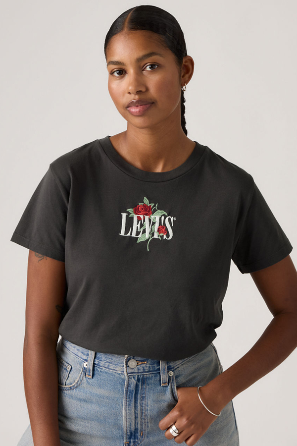 Levi' T Shirt Graphique Boxy Femme / Single Serif Logo Phantom