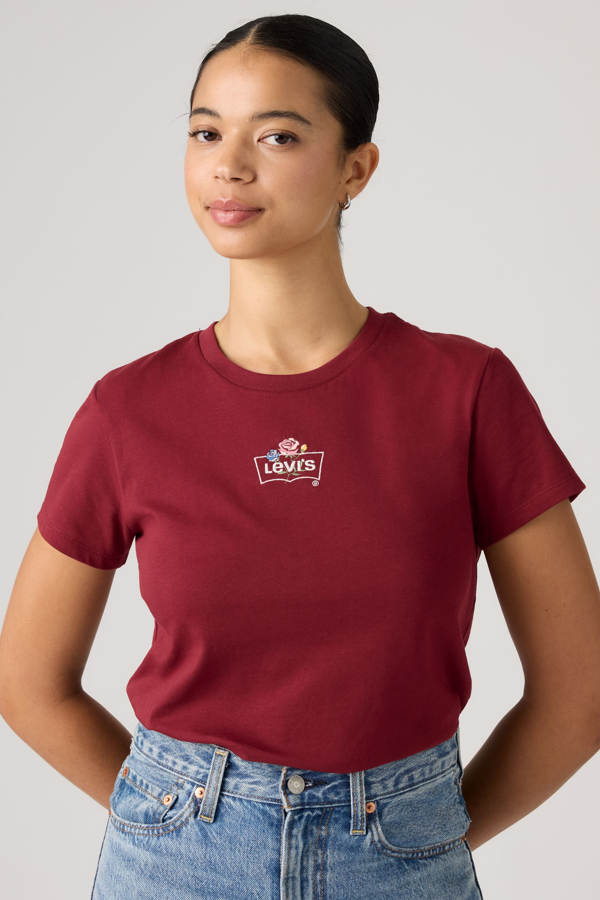 Levi' The Perfect Tee Femme / Emb Bw Warm Cabernet