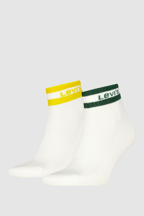Levi' Mid Cut Sport Stripe Socks 2 Pack Homme / Yellow - vue 1