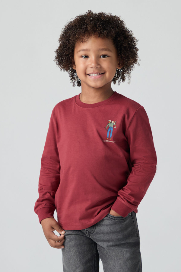 Levi' Enfant T Shirt Manche Longue Saddle Man Homme / Pear