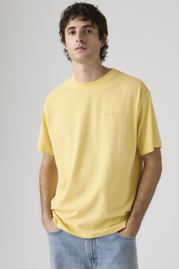 Levi' T Shirt Vintage Tab Homme Jaune / Garment Dye Raffia - vue 1