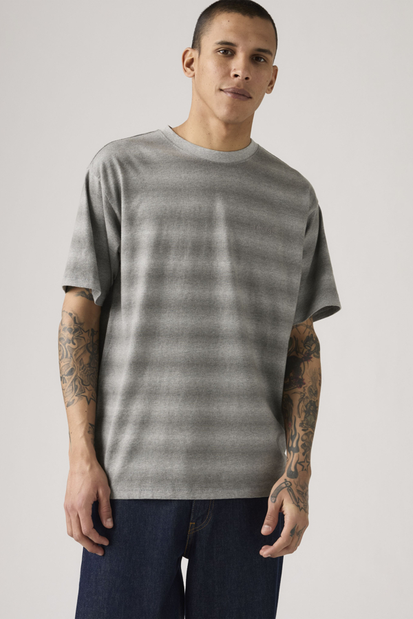 Levi' T Shirt Vintage Tab Homme / Mammoth Stripe Midtone Heather Jersey - vue 1